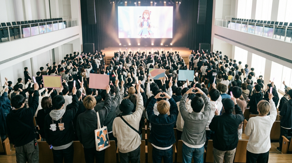 VTuberコンサートでの礼儀正しい観客たち